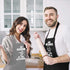 Funny Aprons for Couple, His and Hers Kitchen Aprons Set with 2 Pockets for Cooking Grilling Baking