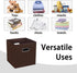 Black Foldable Storage Cubes, Fabric Storage Box Bins with Dual Handles for Home Organization (Coffee)