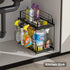 SUEH DESIGN 2 Tier Under Sink Organizer, Metal Kitchen Bathroom Storage with Hanging Rail