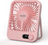 Desk Fan Battery Operated, USB Rechargeable Fan, 2400 mAh 180° Quiet Personal Fan with Power Display, Adjustable