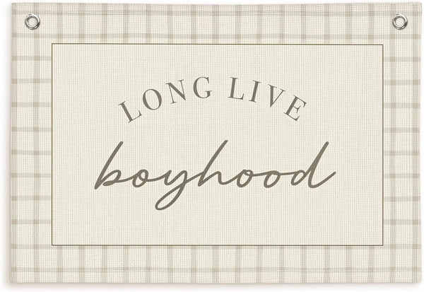 Lacama Long Live Boyhood Banner Boy Nursery Decor, Baby Boy Nursery Decor,