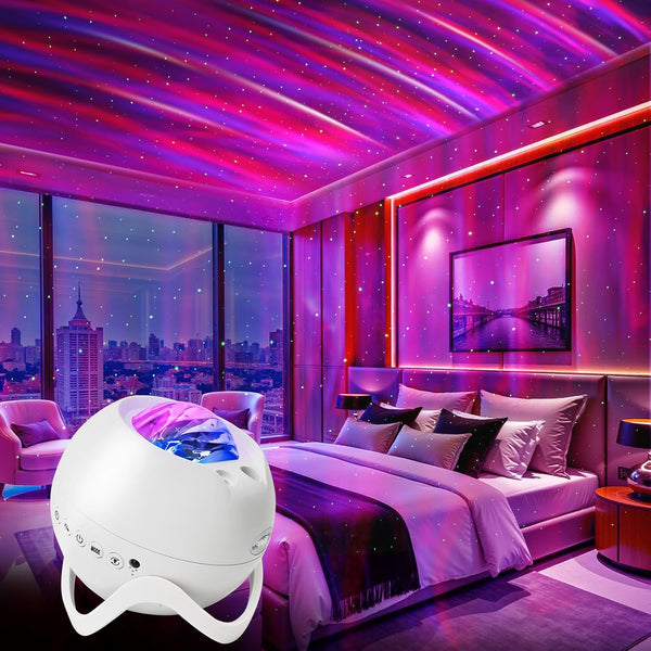 MHAZDZE Galaxy Projector for Bedroom, Star Projector, White Noise with Bluetooth Speaker, Timer,