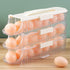 HEMOTON Rolling Egg Holder for Refrigerator - 3 Tiers Automatic Egg Dispenser Organizer for Fridge, 21 Count