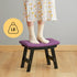 Furshus Foot Stool Ottoman Foot Rest Under Desk,Small Stool for Living Room, Bedroom and Kitchen (Black Legs - Purple