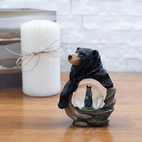 45MM Elanze Designs Protective Black Bear and Cub Magical Whimsical Tabletop Dresser Nightstand Figurine Miniature
