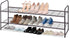 KEETDY 2-Tier Long Shoe Rack for Closet, Entryway Shoe Organizer for 18 Pairs, Metal Stackable Storage Shelf (Bronze)