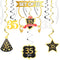LINGTEER Happy 35th Birthday Decorations - 12 Pcs Black & Gold Foil Swirls Streamer Set for 35 Years Old