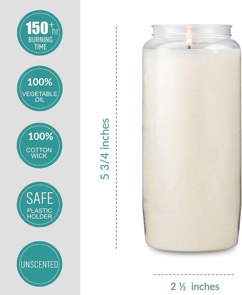 Tribello 6 Day Candles, 6 Pack | 6” White Pillar Candles for Memorial, Party Decor, Emergency Survival | Unscented