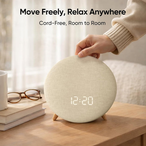 HOUSBAY Alarm Clock Sound Machine with Bluetooth Speaker - Room-Filling Sound, White Noise for Sleeping & Adult, Gentle
