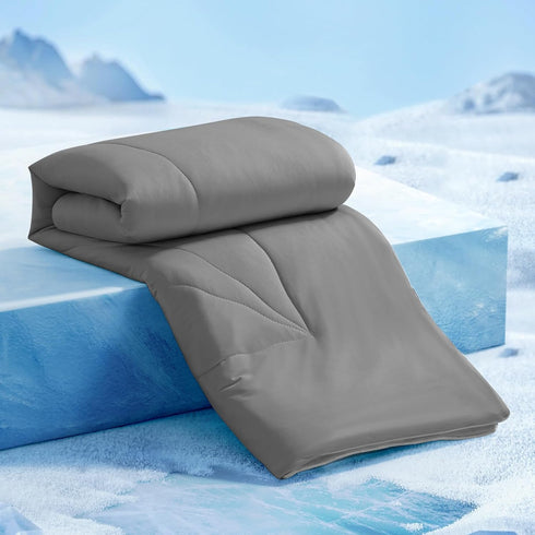Elegear Cooling Comforter Twin, Absorbs Body Heat, Japanese Arc-Chill 3.0 Fabric, Hypo-Allergenic, Gray