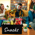 Snack Bin for Pantry, Imitation Linen Snack Basket Organizer for Chips, Cookies, and Kitchen Storage