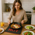 Creative Home Black Neoprene Heat Resist Square Trivet, Insulated for Cooking, 8.6" x 8.6" x 0.2" H