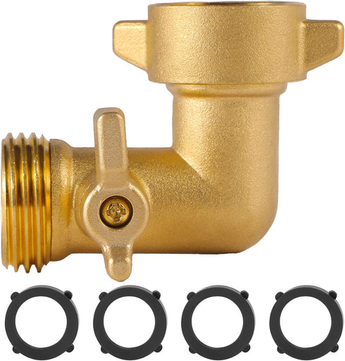 AuySier Brass 90 Degree Hose Elbow for RV, Garden Hose Elbow Connector with