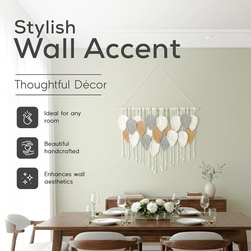 Generic 39 29.5 Large Macrame Wall Hanging Decor Handmade Cotton Cord Boho Room Decor for Bedroom, Nursery, Office W x