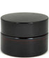 Vivaplex 12 Amber Round Glass Jars, 15 ml with Inner Liners and Black Lids