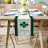 Linen Burlap Table Runner 13"x120", St. Patrick's Day Irish Lucky Shamrock Leaves Dresser Scarve, Non-Slip Farmhouse