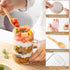 4 Pack 16oz Glass Overnight Oats Containers with Lids and Spoons, Over Night Oats Jars with Secure-Grip Bands