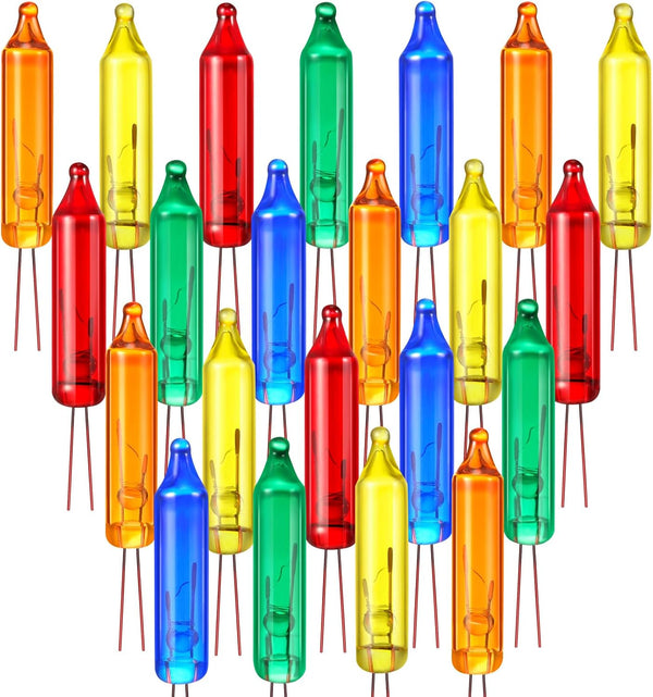Mudder 50 Pcs Christmas Mini Replacement Light Bulbs Christmas Tree Lights Incandescent