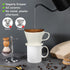 Segarty Pour Over Coffee Maker Set, Single Cup White Ceramic Dripper with 200PCS Size #2 Cone Filters