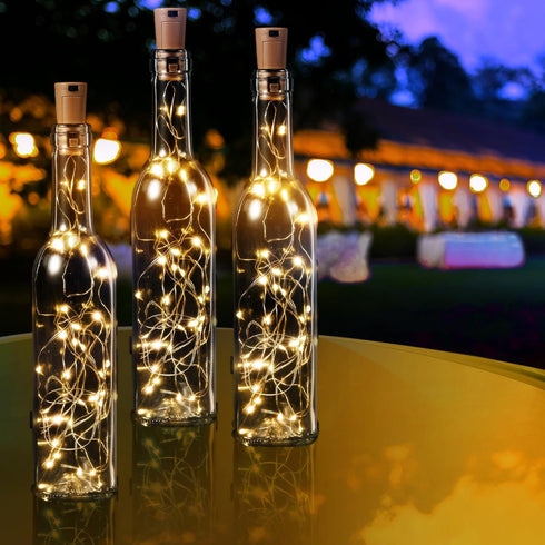 12 Sets 30 Decoration(375 ml,Warm Rtteri Small Empty Wine Bottles with Cork Lights Centerpiece and LED Battery Operated