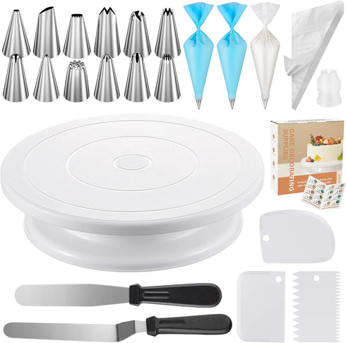 Kootek 71PCs Cake Decorating Supplies Kit with Cake Turntable, Icing Piping Tips, Spatulas, and Piping Bags