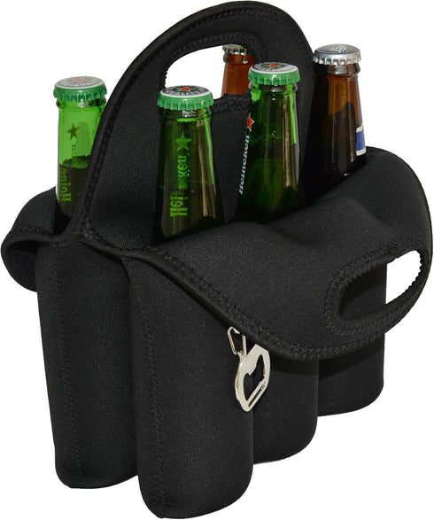 CHILDHOOD 6 Pack Insulated Neoprene Beer Bottles Carrier Tote 12 oz Can