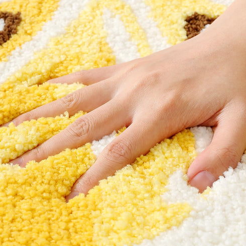 Cozy 1'6" 2'2" Playtime Lemon Cute Fruits Half Round Shaped Bedroom Bathroom Doorway Kitchen Floor Rug Carpet Water