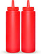 BRIGHTFROM Condiment Squeeze Bottles, RED 8 OZ Empty Squirt Bottle with Wide