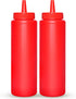 BRIGHTFROM Condiment Squeeze Bottles, RED 8 OZ Empty Squirt Bottle with Wide