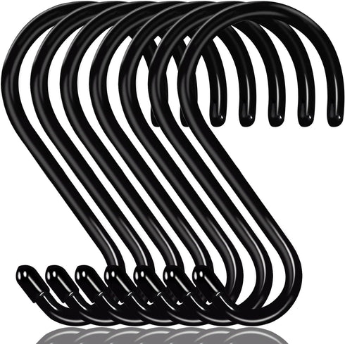 HiGift 6 Inch Large S Hooks - Non Slip Vinyl Coated Heavy Duty Hooks for Hanging Plants and Clothes