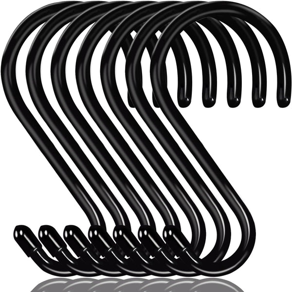 HiGift 6 Inch Large S Hooks - Non Slip Vinyl Coated Heavy Duty Hooks for Hanging Plants and Clothes