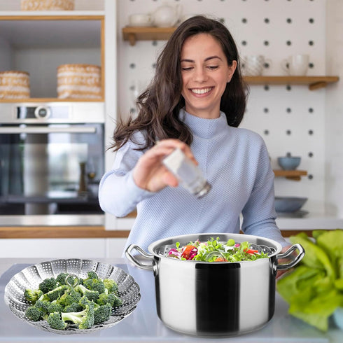 Zocy Premium Stainless Steel Steamer Basket for Instant Pot Accessories, Expandable for Food and Vegetables