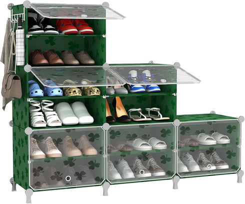 UNKU Shoe Rack, 6 Tier Shoe Storage Cabinet 24 Pair Plastic Shoe