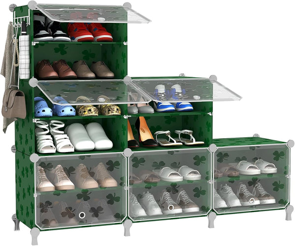 UNKU Shoe Rack, 6 Tier Shoe Storage Cabinet 24 Pair Plastic Shoe