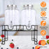 1 Parties-Set 2,Drink Gallon Glass Drink Dispensers For of Dispenser with Fruit Infuser & Stand,Juice or Beverage