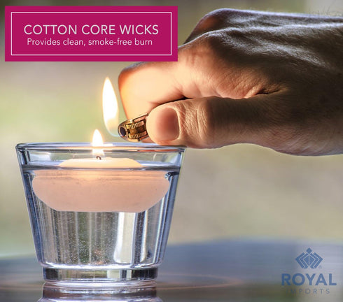 Royal Imports White Floating Candles 3" - Pack of 24 Unscented Dripless Wax Discs, Made in USA