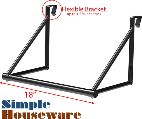Simple Houseware Over The Door Clothes Hanging Rod, Black