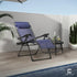 300LB CAPHAUS Blue Zero Gravity Chair, Recliner, Lounge Chair, Folding Chair with Side Tray, Metal, Textilene Fabric
