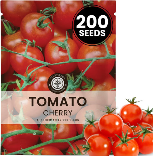Cherry Tomato 200 Premium Seeds for Planting Sweet, Prolific, High-Yielding Heirloom for