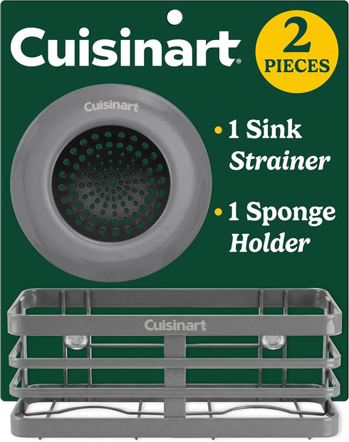 Cuisinart 2 Piece Sink Set Sink Drain Strainer with Stainless Steel Rim