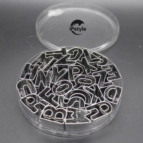 Alphabet Cookie Cutters Cake Letters Set of 26 Pieces Stainless Steel Molds for Fondant, Biscuit, Cake, Fruit, Dough