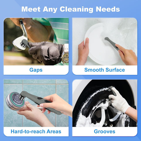 Rechargeable Electric Cleaning Brush with 4 in 1 Brush Heads and USB Cable, Cordless Motorized Brush for Bathroom and