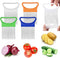 2Pcs Stainless Steel Onion Holder Slicer Cutter Tool for Kitchen Worker - Tomato, Lemon, Potato Vegetable Slicing
