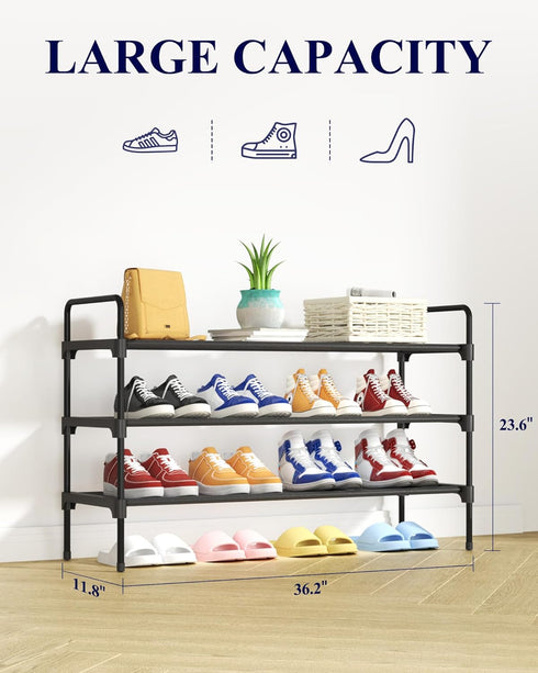 Closet, 36.2" 11.8" 23.6", Kitsure Shoe Rack for Sturdy and Long-Lasting Shoe Shelf, Shoe Rack for Entryway