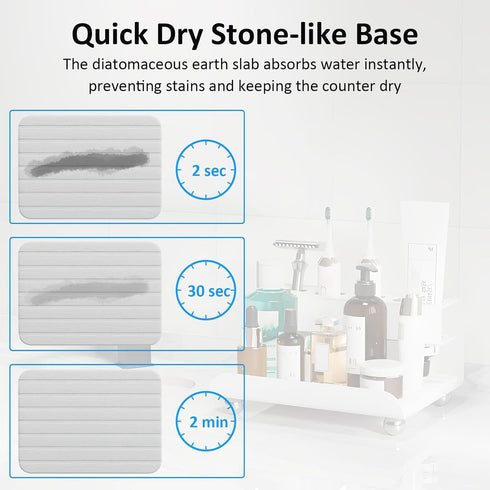 4 Counter YOOLENS Quick Dry Electric Toothbrush Holder Slots Metal Bathroom Organizer for Toothpaste Razor Mouthwash