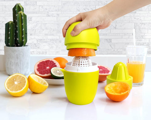 Lechin Hand Juicer - Citrus Juicer with Lemon Shape - Hand Lemon Juicer with Two Press Options for Different Fruits
