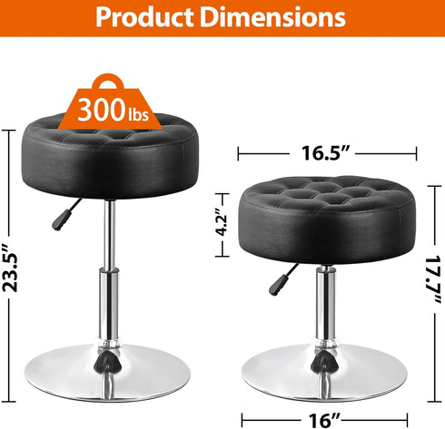 360 SUPER DEAL Vanity Stools for Makeup, Vanity Ottoman Chair with Adjustable Height and Swivel for Makeup Room Bedroom