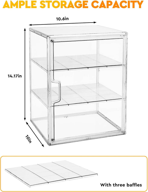 Countertop,4-Layer 1-Pack MEI NIAN Pastry Display Case,Bread Box for Kitchen Adjustable BreadBox, Large Capacity Bread