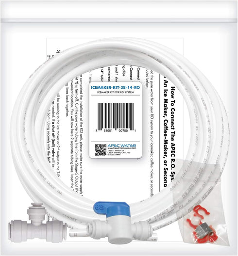 APEC Water Systems ICEMAKER-KIT-38-14-RO Ice Maker Kit for Reverse Osmosis System with 3/8" Output