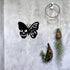 CREATCABIN Skull Butterfly Metal Wall Art Decor, Black Iron Sculpture for Indoor Outdoor Home Decoration